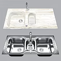 Different Types Of Modern Kitchen Sink With Marble And Stainless Steel Design