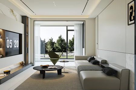 Living Room Guest Dining Room Modern Living Room Minimalist Living Room Italian Living Room Black and White Grey Living Room Small Living Room 3d model