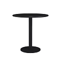 Modern Black Round Side Table with Central Pillar and Circular Stable Base 3d model