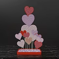 Romantic Photo Spot With Colorful Sparkling Heart Decorations On Red Base