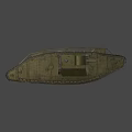 Vintage Military Tank With Heavy Tracks And Metal Armor Structure