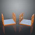Orange Industrial Metal Platforms With Framed Structure And Flat Base