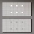 Modern Ceiling Design Features Gray Grid Panels Square Lights And Strip Grilles 3d model