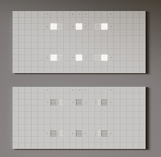 Mineral wool board ceiling integrated ceiling 3d model