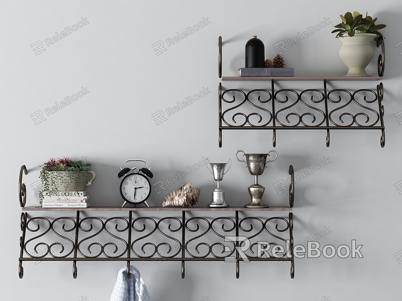 Mediterranean Wall Rack Iron Rack model