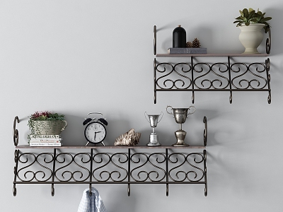 Mediterranean Wall Rack Iron Rack model