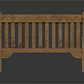 Wooden Outdoor Bench With Brown Finish Backrest And Armrests For Garden Use