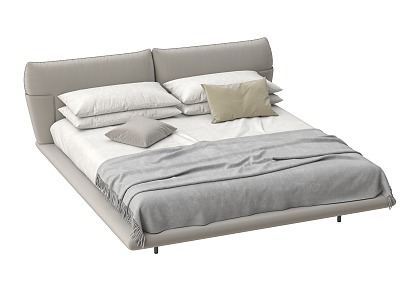 Minotti fabric double bed 3d model