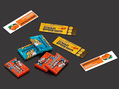 Assorted Colorful Candy Packages with Various Flavors and Brand Logos Displayed 3d model