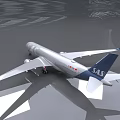 LEE Airlines Silver Passenger Airliner With Large Wings And Engines On Reflective Floor