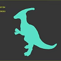 Vibrant Standing Dinosaur Model With Colorful Stripes Long Crest And Reflective Base