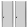 White Swing Doors With Simple Design Smooth Surface Door Handles And Locks 3d model