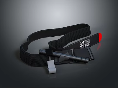 Care Spirit Medical Restraint Strap Black With Red Tip And Adjustable Buckle For Patient Care 3d model