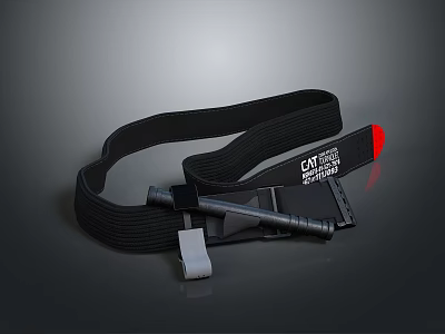 Modern tourniquet first aid with hemostatic bandage medical supplies 3d model