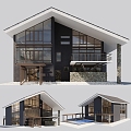 Modern single-family villa villa house 3d model