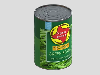 Organic Canned Green Beans With Natural Flavor Healthy Choice For Daily Use 3d model