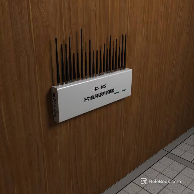 Multi System Signal Booster With Multiple Antennas Mounted On Wooden Wall HE 105 Model 3d model 