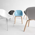 Modern Office Chairs In White Black Blue Gray With Wooden And Metal Legs Design