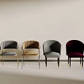 Modern Accent Chairs in Multiple Colors Various Materials with Gold Legs Minimalist Background