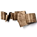 Brown Folded Wall Decor as Artistic Accents in Modern Interiors 3d model