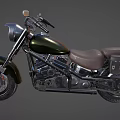 Classic Vintage Motorcycle With Green Body Leather Seat And Chrome Headlight Design