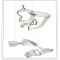 Modern Metallic Twisted Ribbon Chandelier Design for Stylish Contemporary Spaces