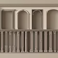 Classical Architectural Decorative Elements Featuring Columns Arches and Niches