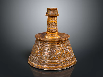 Decorative Carved Chandelier With Traditional Design Intricate Floral Patterns And Ornamental Base 3d model