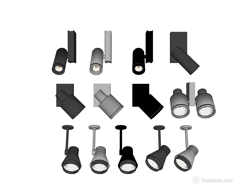 Modern Downlights And Spotlights With Various Design Styles For Home Interior 3d model