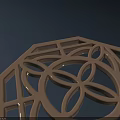 Golden Octagonal Decorative Hardware With Intricate Cutout And Ornate Floral Pattern