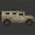 Sandy Armored Off Road Utility Vehicle With Weapon Mount And Large Tires