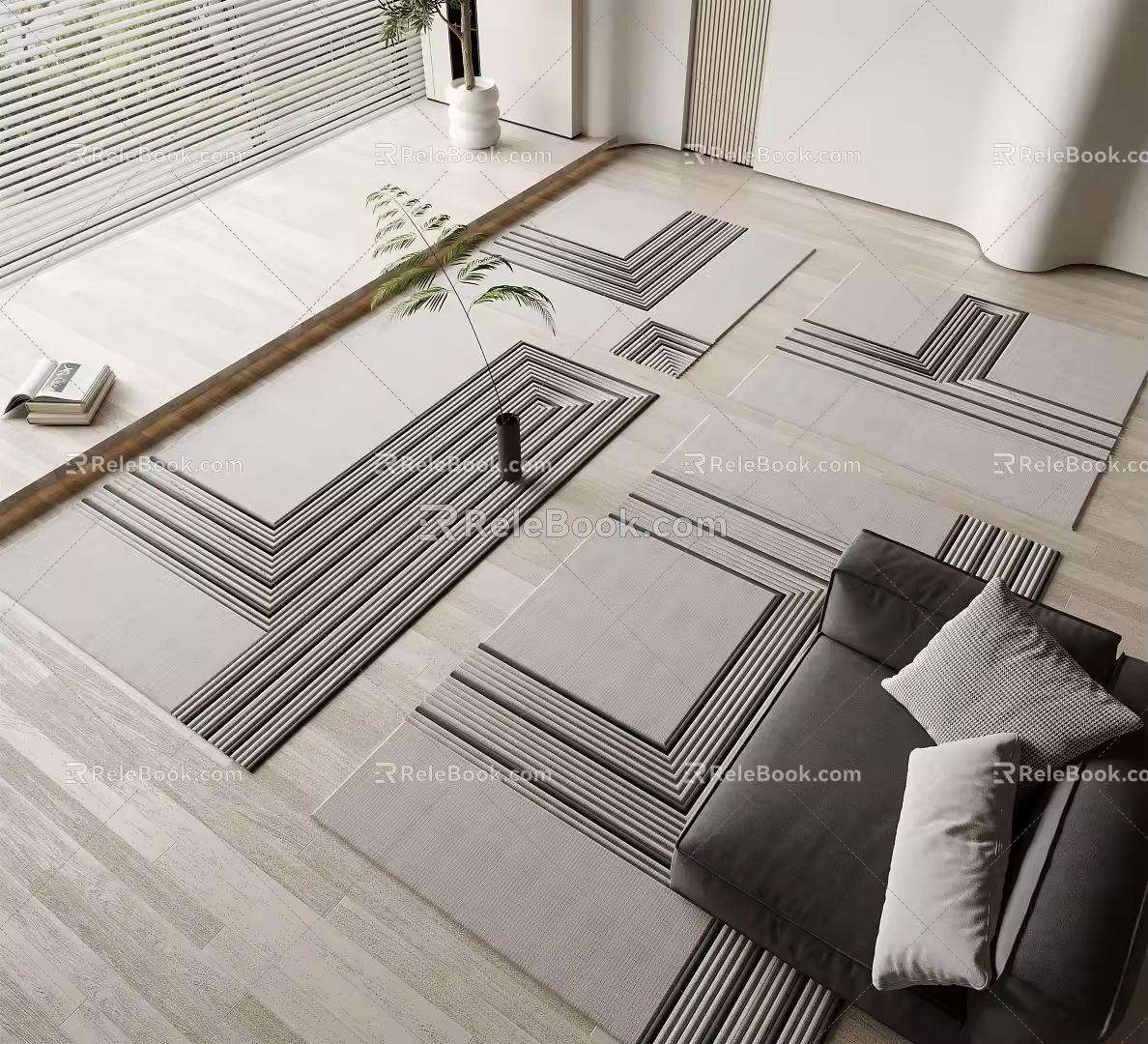 Modern Square Carpet Carpet 3d model