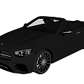 Black Mercedes Convertible Car With Sleek Exterior And Black Interior Design