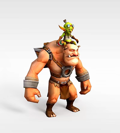 Tech Exhibition Hall Showcasing 3D Orc and Goblin Character Models 3d model