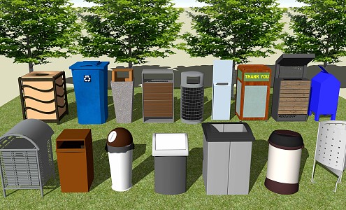 Modern trash can 3d model