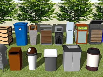 Modern trash can 3d model