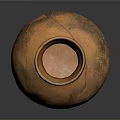 Traditional Handcrafted Pottery Sculpture with Orange Brown Color and Cracked Surface