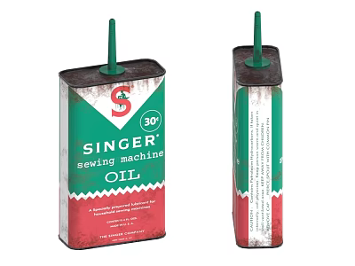 Singer Sewing Machine Oil For Industrial Equipment Vintage Metal Container Packaging 3d model