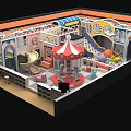 Indoor Kids Playground Design With Carousel Slide Colorful Play Zones Ball Pit And Seating Area