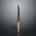 Classic Tactical Knife With Wooden Handle And Sharp Metal Blade Design