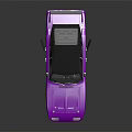 Purple Vintage Muscle Car Featuring Black Roof And Rear Spoiler Design