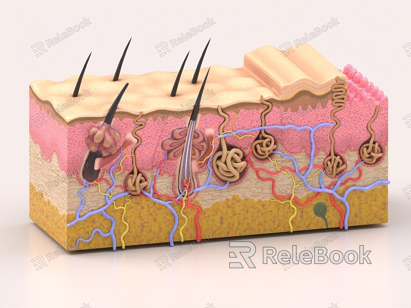 Skin Tissue Pore Hair Follicle Medical Cortex Ornaments Biological Science Research model