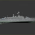 Detailed Warship 3D Model With Deck Antennas Missile Launchers And Hull Design