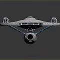 Detailed Star Trek Enterprise Starship Model With Disc Hull And Twin Engines