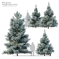 Garden Decor With Evergreen Trees And Person Silhouette In Lush Foliage
