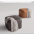Modern Sofa Stool Low Stool Low Stamp 3d model