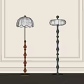 French Middle Style Floor Lamp 3d model