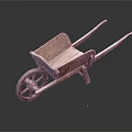 Classic Vintage Wooden Wheelbarrow With Single Wheel And Retro Design