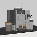 Modern Kitchen Appliance Coffee Machine With Coffee Beans And Containers On Countertop