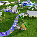Tobacco and Liquor Store Shopping Festival Outdoor Event With Discounts Fun Activities Green Grassland
